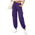 thumbnail image 1 of Zylanna Women's Sweatpants with Pockets, Elastic Waist Soft & Warm Baggy Solid Color Casual Jogger Pants for Women Purple, 1 of 7