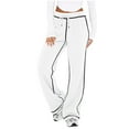 thumbnail image 1 of Zylanna Women's Sweatpants with Pockets, Solid Color Baggy Soft & Warm Elastic Drawstring Activewear Wide Leg Pants for Women White, 1 of 6