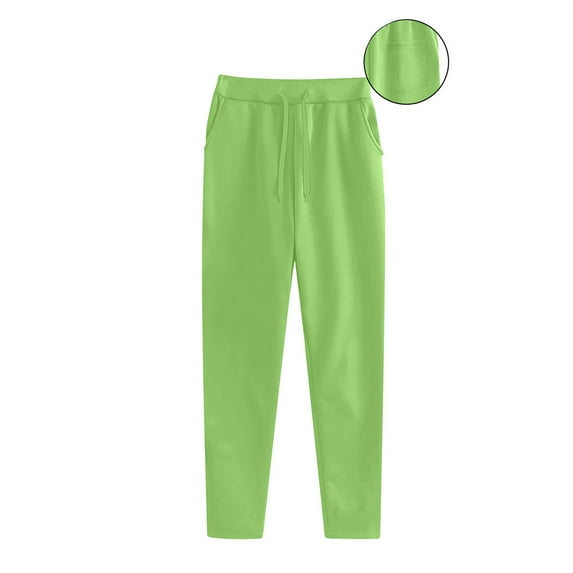 Zylanna Women's Sweatpants with Pockets, Solid Color Soft & Warm Baggy Elastic Waist Casual Pants for Women Mint Green
