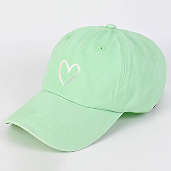 Zylanna Womens Hats Baseball Caps, Heart Print cotton Valentine's Day Adjustable Machine Washable Hat Mint Green