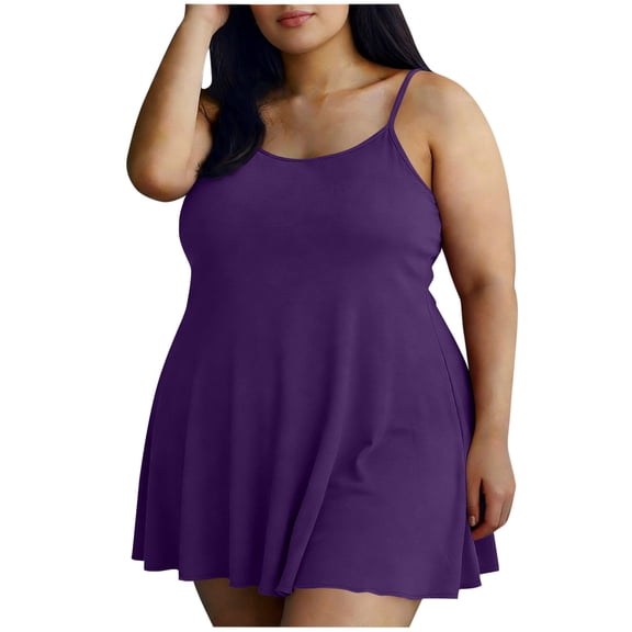 Zylanna Womens Plus Size Nightgown, Summer Sleeve Chemise Soft Casual Sleep Dress Purple