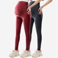 thumbnail image 1 of Zylanna Yoga Maternity Leggings 2PC, Daily Wear Pants Highly&nbsp;Elastic Soft Pregnancy Casual Pants Bronze, 1 of 6