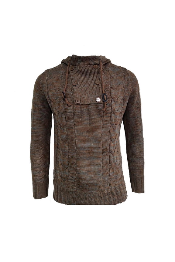 2024 European And Men's Knitted Jackets Autumn And Winter Oversized High Necked Hooded Sweaters Men's Border Men's Clothing Overs for Men