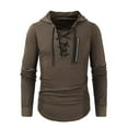 thumbnail image 1 of Zylarhe 2024 Men's Spring And Autumn Hoodie Solid Color Lace Up Zipper Pocket Sports Street Clothing Hooded Sweatshirt Mens Pullover, 1 of 7