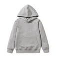 thumbnail image 1 of Zylarhe Boys Girls Sweatshirts Boys Girls Solid Color Long Sleeve Patchwork Hooded Pullover Sweatshirt Top Blouse Casual Outfit Clothing 9-11 Years Grey, 1 of 2