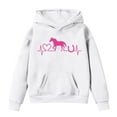 thumbnail image 1 of Zylarhe Boys Girls Sweatshirts Themed Girls Long Sleeve Pullover Hoodie with Playful Graphics for Outdoor Play 10-11 Years White, 1 of 3