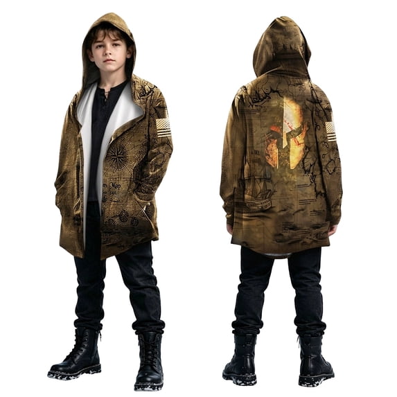 Zylarhe Boys Halloween Cardigans Kids Pullover Hoodieless Cardigan without Buttons Zipper Gold 4-5 Years
