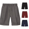 thumbnail image 1 of Zylarhe Boys' Pants School Uniform Flat Front Performance Stretch Short Chino Shorts for Kids Grey 2-3 Years, 1 of 3