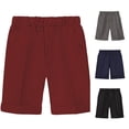 thumbnail image 1 of Zylarhe Boys' Pants School Uniform Flat Front Performance Stretch Short Chino Shorts for Kids Red 13-14 Years, 1 of 3