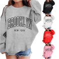 thumbnail image 1 of Zylarhe Boys Sweatshirts Girl Graphic Prints Sweatshirt Crewneck Long Sleeve Cute Drop Shoulder Pullover Tops with Soft Touch Grey 5-6 Years, 1 of 6