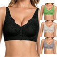 thumbnail image 1 of Zylarhe Bras for Women, Women’s Front Closure Push Up Lifting Seamless Shaping Back Smoothing Bra Wireless Women Bras plus Size Front Hook Black XXXXL, 1 of 8
