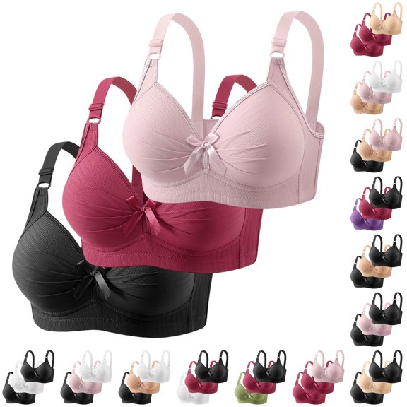 Zylarhe Bras for Women, Elegant Bow Breathable Full Coverage Underwire Bra For Comfortable Support T Shirt No Wire Push up Bra Sky Blue 42