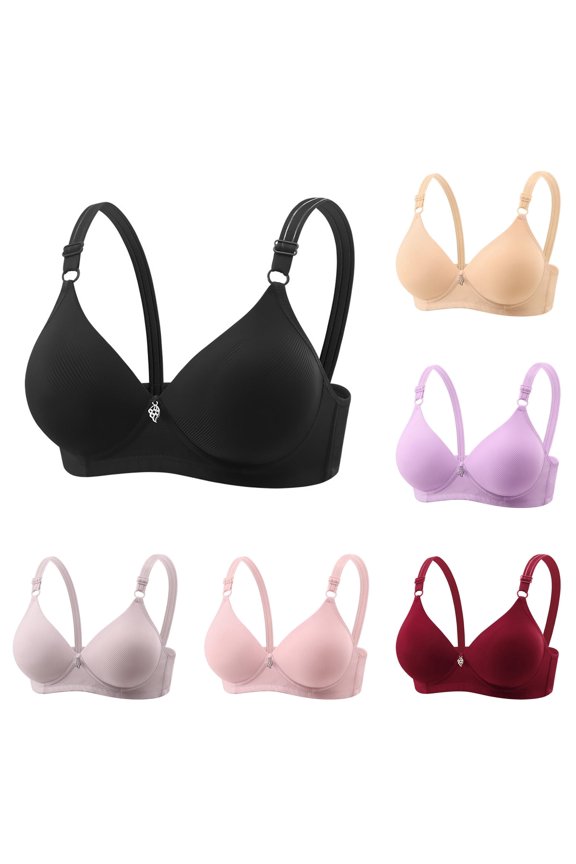 Bras for Women, Summer Middle Adjustable Close Knit Bra Without Underwire Sports Bras Pack for Women Black 38