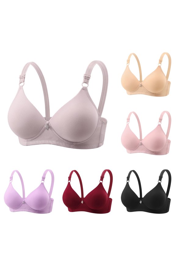 Bras for Women, Summer Middle Adjustable Close Knit Bra Without Underwire Sports Bras Pack for Women Light Gray 42