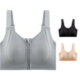 thumbnail image 1 of Zylarhe Bras for Women, Wirefree Bras For Support Lift And Side Coverage Comfortable Seamless T Shirt Bra With Breathable Scrappy Bra Grey XXXL, 1 of 5