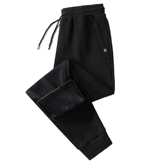 Zylarhe Casual Pants for Men Jogging Bottoms Men's Winter Lined Warm Training Trousers Lined Jogger Trousers Sweatpants Winter Trousers Training Trousers With Pocket Bedroom