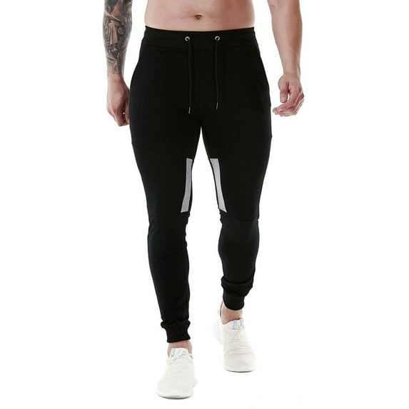 Zylarhe Casual Pants for Men Male Spring And Autumn Casual Fitness Running Trousers Drawstring Loose Waist Soild Color Pants Big Zipper Pocket Loose Sweatpants M 1