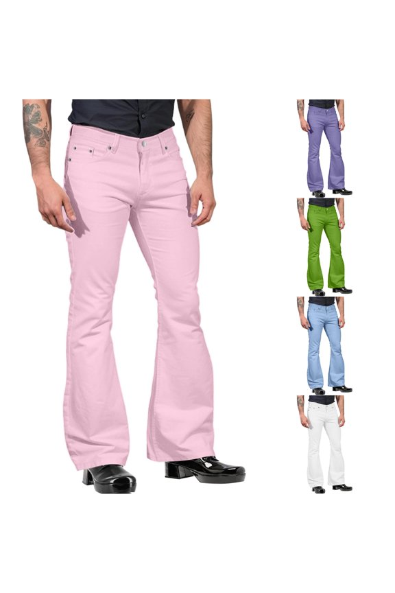 Casual Pants for Men, Men Fashion Casual Solid Pocket Suit Bottoms Trousers for Daily Wear Comfortable Stretch Business Travel Versatile Pink S