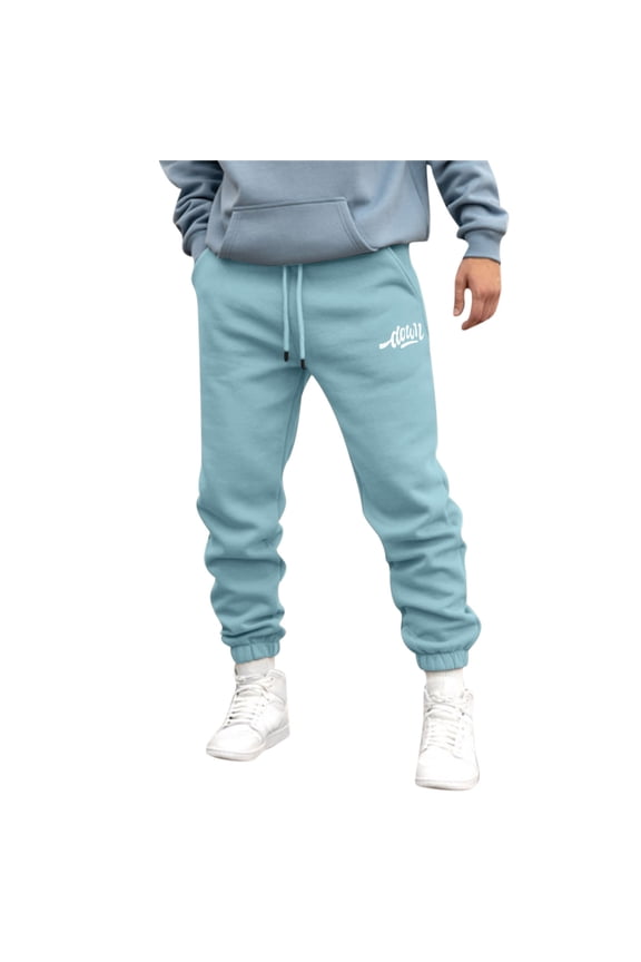 Casual Pants for Men Mens Autumn And Winter High Street Fashion Leisure Loose Sports Outdoor Running Sweater Pants TrousersPants Solid Letter Athletic Fit Pants Men