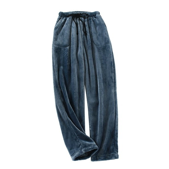 Zylarhe Casual Pants for Men Womens Pajama Pants Autumn And Winter Flannel Wide Mouth Trouser Large Size Loose Warm Thick Coral Home Pajamas Poplin Pants
