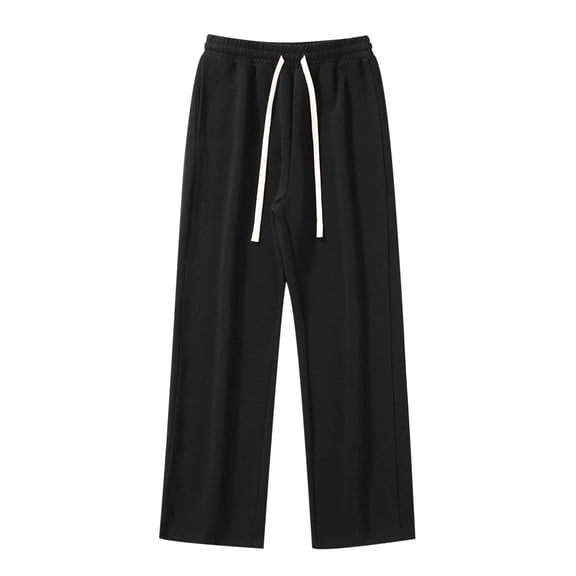 Zylarhe Casual Pants for Men 2024 Men's Casual Fashion Side Splicing Straight Leg Pants Little Fuzzy