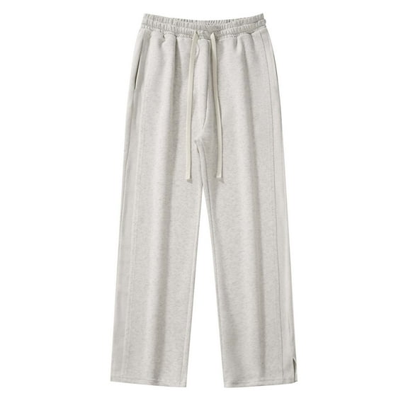 Zylarhe Casual Pants for Men 2024 Men's Casual Fashion Side Splicing Straight Leg Pants Little Fuzzy