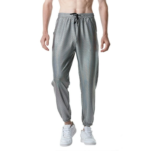 Zylarhe Casual Pants for Men Male Casual Scale Print Pants Drawstring Pocket Leggings Pant Trousers Thrill Sweatpants