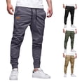thumbnail image 1 of Zylarhe Casual Pants for Men, Men's Cargo Pants Joggers with Pockets Casual Sweatpants Chino Twill Track Jogging Pant Dark Gray L, 1 of 5