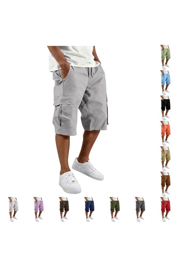 Casual Pants for Men, Men's Cargo Pants With Slanted Front Pockets And Backless Design For Utility Workwear Grey M