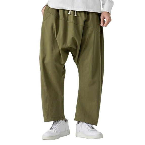 Zylarhe Casual Pants for Men Men's Cargo Splicing Harun Pants Style Neutral Casual Straight Pants Casual Pants Outdoor