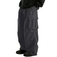 thumbnail image 1 of Zylarhe Casual Pants for Men Men's Drawstring Elastic Waist Pockets Streetwear Baggy Cargo Pants Joggers Hiking Trousers Body Central Pants, 1 of 5