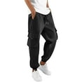 thumbnail image 1 of Zylarhe Casual Pants for Men Men's Overalls Jogging Pants Casual Pants Draw Rope Elastic Waist Sports Outdoor Running Street Wear Tracksuit Pants 4 8, 1 of 7