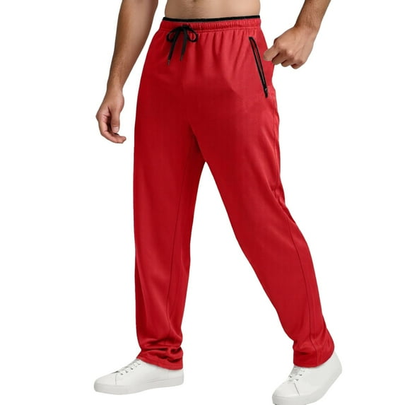 Zylarhe Casual Pants for Men Men's Sweatpants Mesh Lightweight With Zip Pockets Breathable Athletic Pants For Workout Running Fuzzy