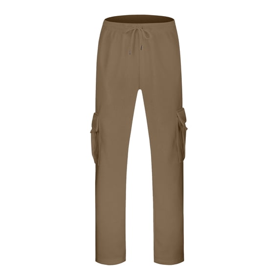 Zylarhe Casual Pants for Men Mens Hop Pants Casual Solid Color Track Lace Up Workout Pants With Pocket Memory Foam