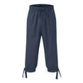 thumbnail image 1 of Zylarhe Casual Pants for Men Mens Leisure Solid Color Cot Ton And Five Point Pocket Button Shorts Pants Stocking Boy, 1 of 3