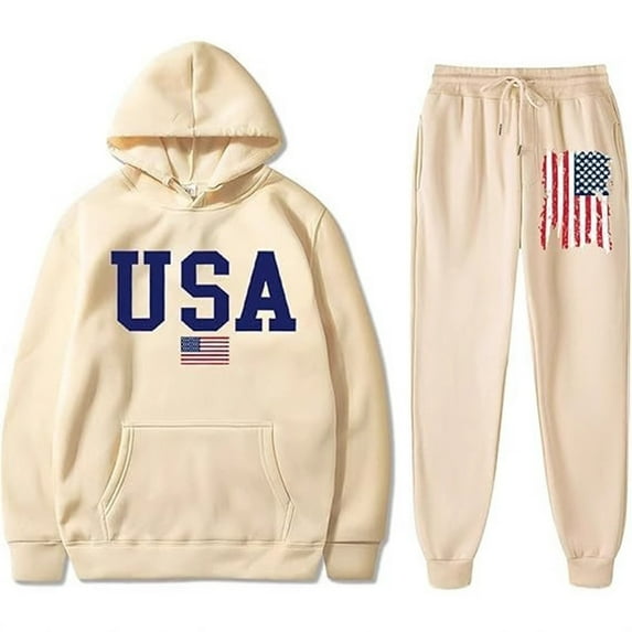 Zylarhe Couples Long Sleeve Pullover Hoodie Set Matching Athletic Sweatshirts For Him And Her Young Man Suit