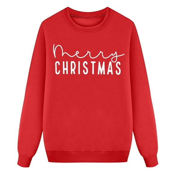 Zylarhe Girls Boys Sweatshirt Boys Girls Merry Christmas Holiday Crewneck Pullover Sweatshirt Festive Seasonal Kids Top Red 11-12 Years