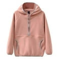 thumbnail image 1 of Zylarhe Girls Boys Sweatshirt Boys Hoodies & Sweatshirts Cozy Pullover for Kids Winter Lined Hooded Sweatshirt for Boys and Girls Pink 4-5 Years, 1 of 3