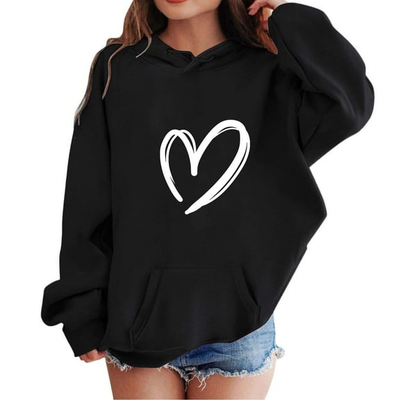 Zylarhe Girls Boys Sweatshirt Girls Hoodies & Sweatshirts Cute Graphic Long Sleeve Soft Sweatshirt for Kids - Stylish Pullover Top for Young Girls Black 7-8 Years