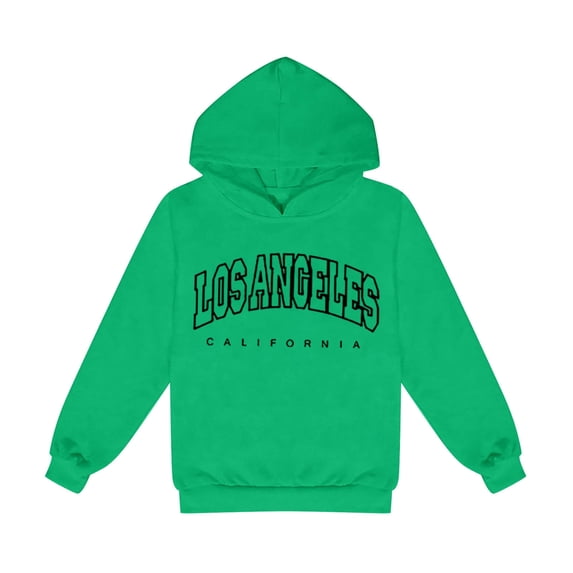 Zylarhe Girls Boys Sweatshirt Girls Hoodies & Sweatshirts Letter Printed Casual Hoodie for Children - Stylish and Comfortable Designs for Young Girls Green 3-4 Years
