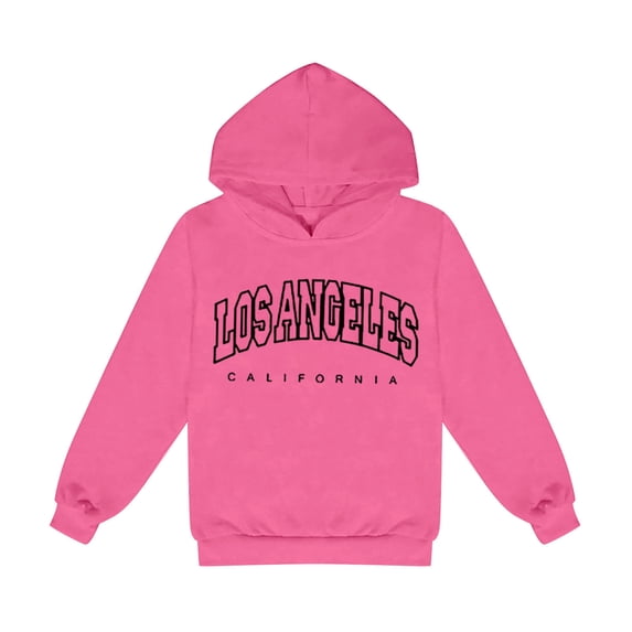 Zylarhe Girls Boys Sweatshirt Girls Hoodies & Sweatshirts Letter Printed Casual Hoodie for Children - Stylish and Comfortable Designs for Young Girls Hot Pink 3-4 Years