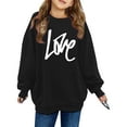 thumbnail image 1 of Zylarhe Girls Boys Sweatshirt Girls Hoodies & Sweatshirts Printed Crew Neck Long Sleeved Hoodie For Girls - and Comfortable Attire for Young Ladies Black 5-6 Years, 1 of 3