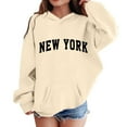 thumbnail image 1 of Zylarhe Girls Boys Sweatshirt Girls Hoodies and Sweatshirts - Cute Long Sleeve Pullover for Kids Ideal Casual Wear for Daily Beige 11-12 Years, 1 of 4