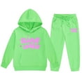 thumbnail image 1 of Zylarhe Girls Boys Sweatshirt Girls Outfits&Set Child Toddler Boys Girls Sweatsuits Ocean Graphic Pullover Hoodie Tops And Sweatpants Fashion Tracksuit Set Green 2-3 Years, 1 of 4