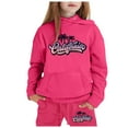 thumbnail image 1 of Zylarhe Girls Boys Sweatshirt Girls Outfits&Set Children Long Sleeve City Place Name Hoodie Top and Pants Set for Girls Hot Pink 6-7 Years, 1 of 4