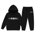 thumbnail image 1 of Zylarhe Girls Boys Sweatshirt Girls Outfits & Set Reindeer Hoodie Set for Children - Cozy Two Piece Long Sleeve Hoodie and Sweatpants for Girls Black 12-13 Years, 1 of 5