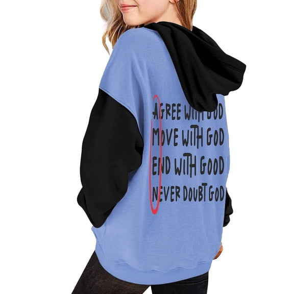 Zylarhe Girls Boys Sweatshirt Girls Oversized Hooded Sweatshirt Long Sleeve Casual Pullover Top With Pocket Basic Solid Design Blue 8-10 Years