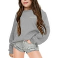 thumbnail image 1 of Zylarhe Girls Boys Sweatshirt Girls Winter Pullover Hoodie Soft Casual Round Neck Sweater Comfortable Daily Wear Outfit For Kids Ages 3-14 Years Grey 3-4 Years, 1 of 7