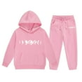 thumbnail image 1 of Zylarhe Girls Boys Sweatshirt Girls Outfits & Set Reindeer Hoodie Set for Children - Cozy Two Piece Long Sleeve Hoodie and Sweatpants for Girls Pink 1-2 Years, 1 of 5