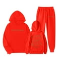thumbnail image 1 of Zylarhe Girls Boys Sweatshirt Stylish Girls Winter Outfits Set Printed Hooded Sweatshirt And Pants Ensemble For Casual Wear Ages 1 To 9 Years Red 1-2 Years, 1 of 4